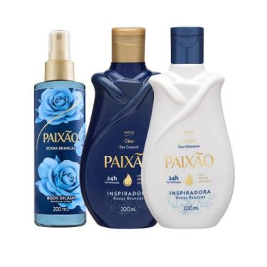 Imagem de Kit Body Splash Rosas Brancas + Hidratação - 3 unidades - Paixão