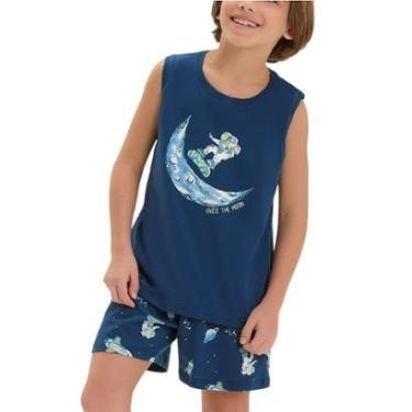 Imagem de Pijama Infantil Menino Cor Com Amor Astronauta Azul - 206006-Masculino