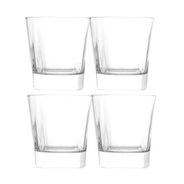 Imagem de Jogo 4 Copos De Whisky Baixo Em Cristal Bebidas 315ml Transparente Wolff