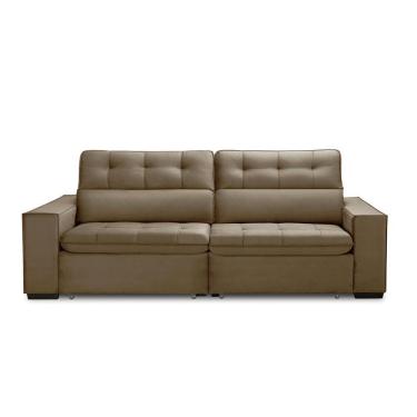 Imagem de Sofa Retratil Reclinavel 2 Lugares 2,00 Vitória Veludo Capuccino Lansofbr
