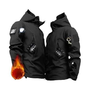 Imagem de Jaqueta Tática De Inverno Masculina Em Fleece Impermeável Para Pesca, 