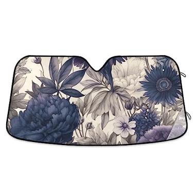 Imagem de Para-brisas de carro roxo roxo premium roxo floral pára-brisas pára-brisas de carro, persiana de janela de carro, acessórios de janela de carro