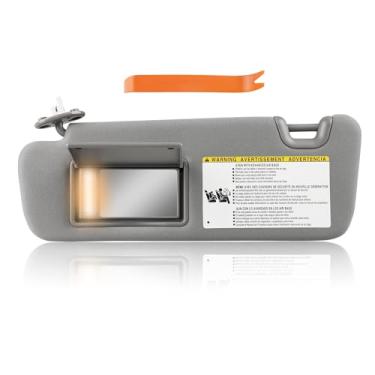Imagem de JDMON Viseira solar do lado esquerdo do motorista compatível com Toyota Highlander 2014 2015 2016 2017 2018 2019 substitui 74320-0E074-A0 lado esquerdo do motorista (cinza)