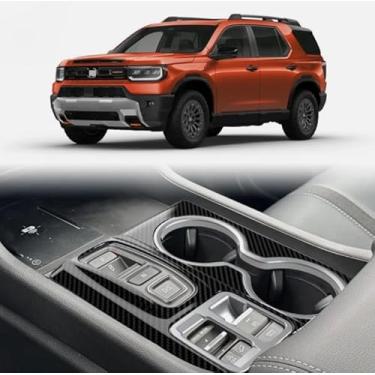 Imagem de GZBFTDH Compatível com Honda Passport 2025-2026, painel de caixa de transmissão de câmbio de marchas do console central guarnições interiores da moldura (estilo fibra de carbono)