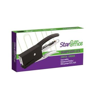 Imagem de Staroffice - Grampeador Alicate de Metal | Capacidade até 20 Folhas com Grampos 24/6 e 26/6 | Resistência e Praticidade para Escritório e Uso Diário