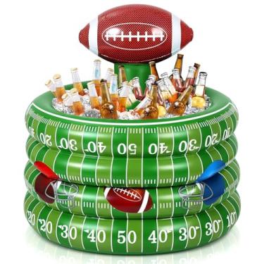 Imagem de Bencailor Refrigerador inflável inflável para bebidas de futebol, decoração de festa, rúgbi, basquete, beisebol, barra de PVC para servir gelo para esportes, festas, jogos, cerveja (Gridiron)