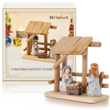 Imagem de Conjunto de estatuetas de presépio de resina para Natal e cenários de mesa