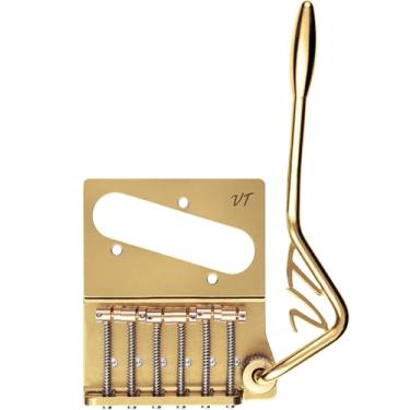 Imagem de Vega-Trem VT2ND TeleTrem Classic Gold — Tremolo sem broca para guitarras estilo Telecaster (layout clássico de 71 mm), selas de latão independentes patenteadas, ajustáveis por tensão