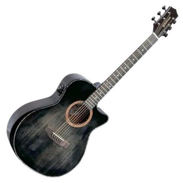 Imagem de Violão Eletro-Acústico Waldman Tampo Sólido GCEX-1841 Preto Aço Com Bag