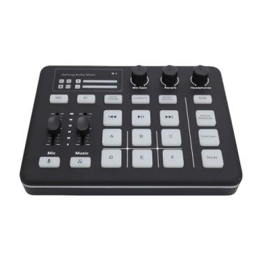 Imagem de Zhjvihx Mixer de Som para Jogos, Placa de Som Ao BT 5.0 Com Luz RGB e Efeitos de DJ, Mixers de Gravação Sem Alimentação para Transmissão Ao, Podcasting, karaokê, Jogos Tiktok