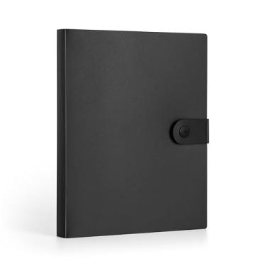 Imagem de Alfion Fichário para cartão de índice 3 x 5 com mangas de plástico transparente, organizador de cartões flash com fecho de botão, 96 bolsos totais para porta-cartões