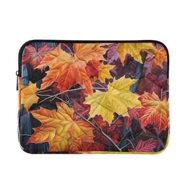 Imagem de Bolsa robusta para laptop com folhas de bordo de outono, bolsa durável para laptop, bolsa feminina fofa de 33 a 35 cm