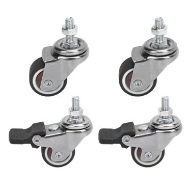 Imagem de Garosa Rodas Giratórias Com Rolamento Esférico Tpr, 4 Unidades, M6x15mm, Com Freio para Carrinho, Bancada, Armário e Prateleira