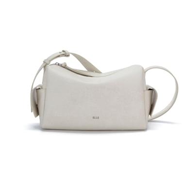 Imagem de ELLE Bolsa transversal de couro legítimo, grande, Branco