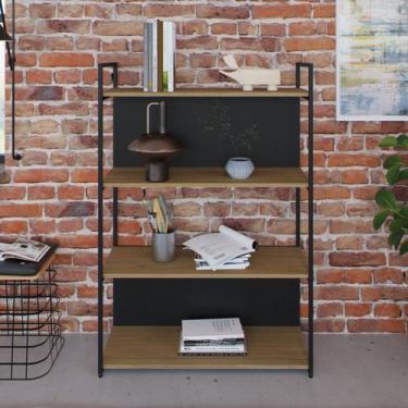 Imagem de Estante com 4 Prateleiras 118x80x33cm com Fundo Yon - Metalig