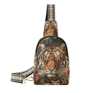 Imagem de CEBUGI Bolsa tiracolo feminina Animal Rose pequena bolsa tiracolo de couro para trilhas, viagens ao ar livre