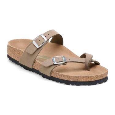Imagem de Birkenstock Mayari Sandália masculina Ecru com alça para dedo do pé (Taupe, EUA 9/9.5F e 7/7.5M)