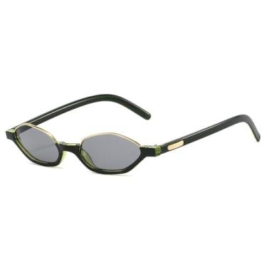 Imagem de Óculos de Sol UV400 - Metal Olho de Gato Colorido para Homens e Mulheres, Esportes ao Ar Livre, Corrida, Ciclismo, Verde e Preto