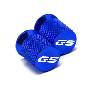 Imagem de IZX Acessórios para BMW R1200GS R1250GS F900GS R1300GS F850GS F800GS F750GS F700GS F650GS R1100GS R1150GS G310GS G650GS Acessórios Tampas de válvula de pneu de roda de alumínio para motocicleta (azul)