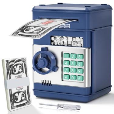 Imagem de Brinquedos de cofrinho para meninos de 6 a 8 anos, presentes de aniversário para meninos e meninas de 16, 7, 8, 10, 11 e 12 anos, cofre para crianças com senha, brinquedo educacional para crianças de