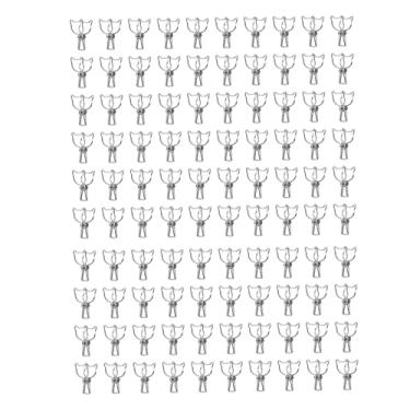 Imagem de Ainoli 100 pçs clipes de pasta de gato bonito dos desenhos animados forte força de fixação metal oco cauda clipes grampos de papel material de escritório (Prata)