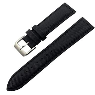 Imagem de XMKT Pulseira de relógio de pulso de tecido de nylon preto de 20 mm, 21 mm, 22 mm, para acessórios de relógio IWC Mark LE PETIT PRINCE Spitfire (Cor: linha preta e preta, tamanho: 19 mm)