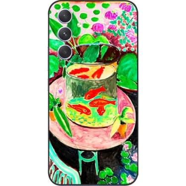 Imagem de Berkin Arts Compatível com Samsung Galaxy A55 5G capa de silicone capa de telefone koi peixe nenúfar botânico (Henri Matisse-peixe dourado)