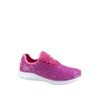 Imagem de toozon TZ Lotus-08 Tênis feminino confortável sem cadarço cor glitter caminhada corrida sem salto plano, Fúcsia, 34
