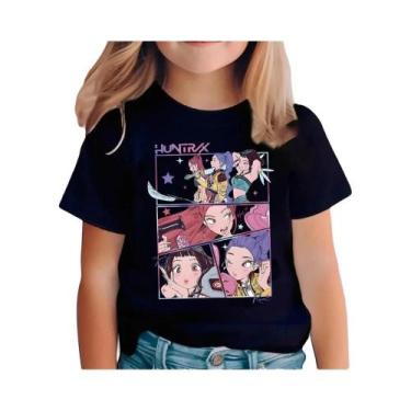 Imagem de Camiseta Infantil Kpop Demon Hunters, Manga Curta, Saja Harajuku, Para
