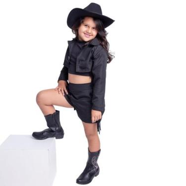 Imagem de Conjunto Boiadeira Ana Castela Infantil Country com franja tamanho 4 a