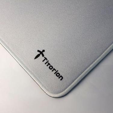 Imagem de Mouse Pad Gamer Control Profissional 49x42 Deskpad Hexágono Branco Preto Liso Ergonômico - Titorion (Branco)