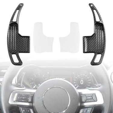 Imagem de Capa de acabamento de extensão de mudança de volante compatível com Ford Mustang 2015 2016 2017 2018 2019 2020-2023 Auto Shifter Paddle Shift Acessórios interiores estendidos
