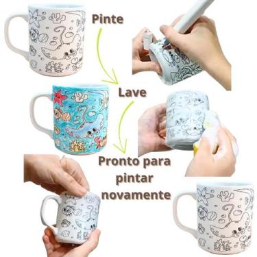 Imagem de Kit Caneca Colorir estilo Bobbie Goods Pinta Repinta, 6 unidades