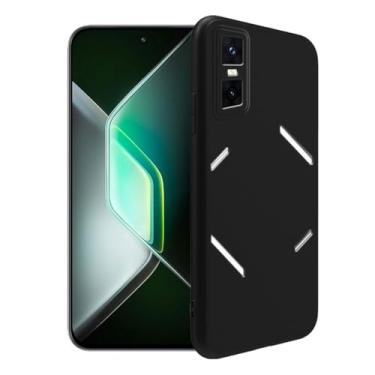 Imagem de WDMYLFTW Capa de silicone para Infinix GT30 5G, capa protetora de corpo inteiro com toque macio e sedoso, à prova de choque com forro de microfibra (preto)