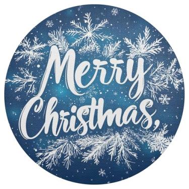 Imagem de xigua Jogo americano redondo para árvore de Natal, conjunto de 1, tapete de mesa redondo antiderrapante resistente ao calor, tapetes de mesa de 48 cm para decoração de cozinha, jantar e festa