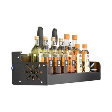 Imagem de Prateleira De Cozinha De Metal Preto De Grande Capacidade, Montada Na 