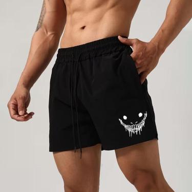 Imagem de Short Tactel Masculina Leve Mauricinho Treino Fitness Gym Smile Bersek Dark Anime Otaku-Masculino