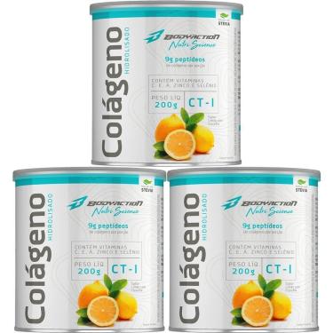 Imagem de Kit 3X Colágeno Hidrolisado Nutri Science - 200g Limão com Clorofila - BodyAction-Masculino