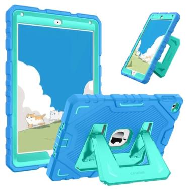 Imagem de Fintie Capa para iPad 6ª/5ª geração (modelo 2018 2017, 9,7 polegadas), iPad Air 2 (9,7 polegadas), capa protetora resistente à prova de choque com suporte integrado para crianças, (azul)