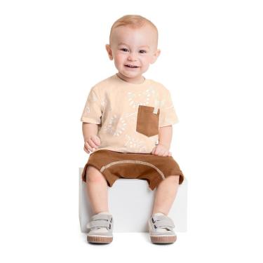 Imagem de Conjunto com Camiseta e Short em Moletom para Bebê Menino Quimby-Masculino
