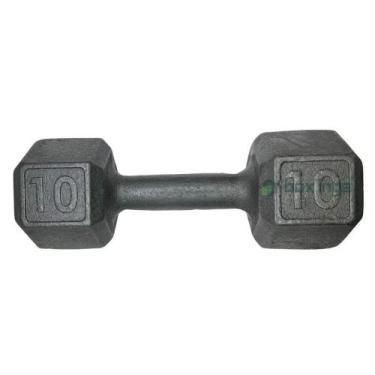 Imagem de Halter Sextavado de Ferro Fundido Pintado - 10 Kg - BOX INGÁ