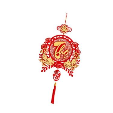 Imagem de CarpNettore Decoração vietnamita para o Festival da Primavera, Ano, Enfeite de entrada, Placa decorativa para casa, Pingentes para e escritório, Style D