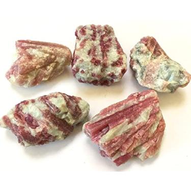 Imagem de Espécime curado 1 peça pedra natural flor de ameixa turmalina espécimes crus decoração de casa cristais crus coleção de pedras preciosas como presente (tamanho: 100-120g)