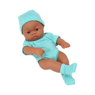 Imagem de Boneca Bebê Reborn Africana Negra 20cm, Brinquedo De Alta Qualidade Co