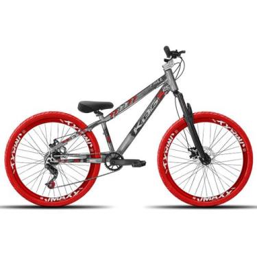 Imagem de Bicicleta aro 26 KOG Freeride, Grafite com vermelho 5