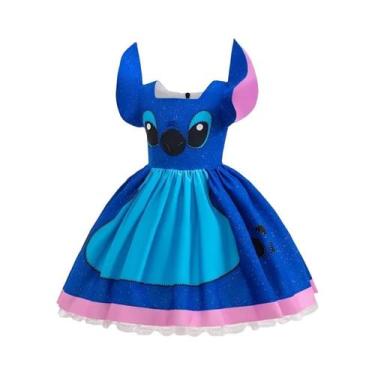 Imagem de Fantasia De Vestido Stitch Para Meninas Disney Lilo Stitch Ohana Princ