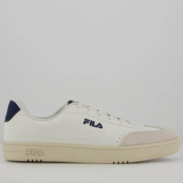 Imagem de Tênis Fila Court 80 Branco e Marinho-Masculino