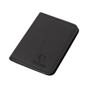 Imagem de Carteira De Couro Masculina Com Bloqueio RFID, Bifold Com Compartiment