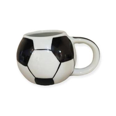 Imagem de Caneca Modelo Bola De Futebol Branca E Preta De Porcelana - Decore Cas