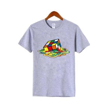 Imagem de Camiseta Masculina De Algodão Para O Verão Com Estampa Quadrada Mágica